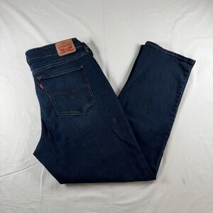Levi's 414 Women's Size 16W Dark Wash Classic Straight Leg Cotton Stretch Jeans